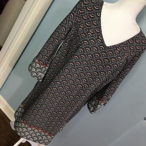 Bobeau | Shift Tunic 3/4 Sleeve Dress